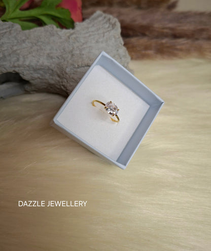 Black Oval Shine Ring