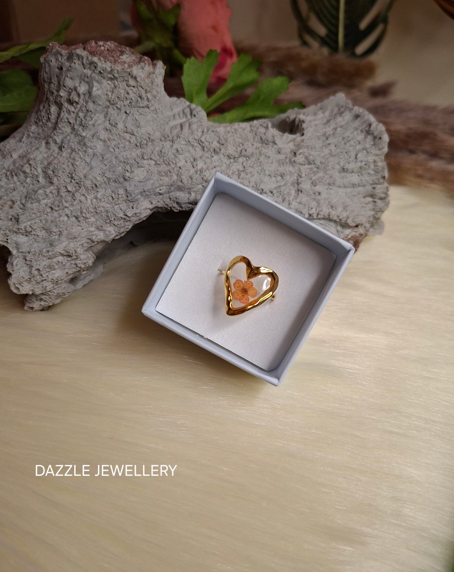 Peach Blossom Heart Ring